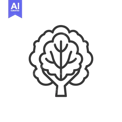 Aset premium populer: Line Art Illustration of a Single Head of Broccoli