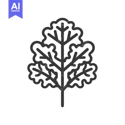 Aset premium populer: Line art illustration of a single leafy plant with a stem