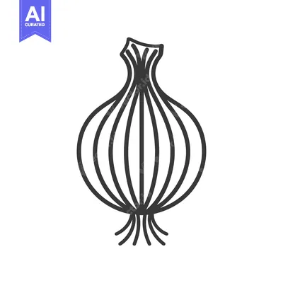 Premium design asset: Line Art Illustration of a Single Onion