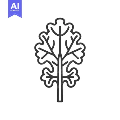 Aset premium populer: Line Art Illustration of a Single Parsley Leaf