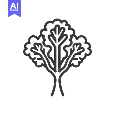 Aset premium populer: Line art illustration of a single plant with three branches and leaves