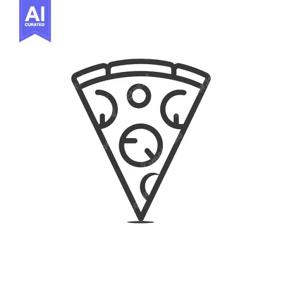 Popular premium asset: Line Art Illustration of a Single Slice of Pizza with Toppings