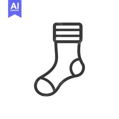 Aset premium populer: Line Art Illustration of a Single Sock with Stripes