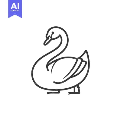 Aset premium populer: Line Art Illustration of a Single Swan