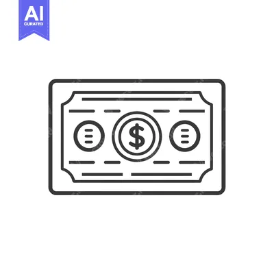 Aset premium populer: Line art illustration of a single US dollar bill