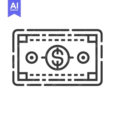 Aset premium populer: Line Art Illustration of a Single US Dollar Bill