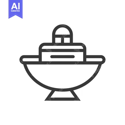Line art illustration of a sink with a faucet