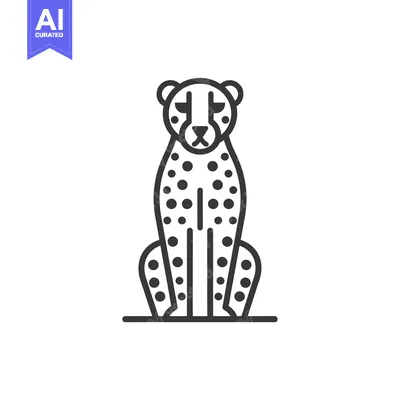 Aset premium populer: Line Art Illustration of a Sitting Cheetah
