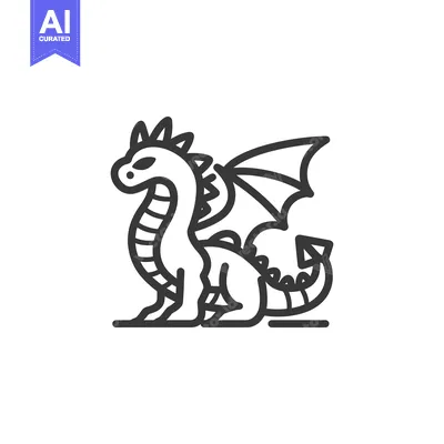 Popular premium asset: Line Art Illustration of a Sitting Dragon