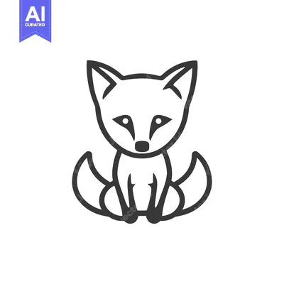 Aset premium populer: Line Art Illustration of a Sitting Fox