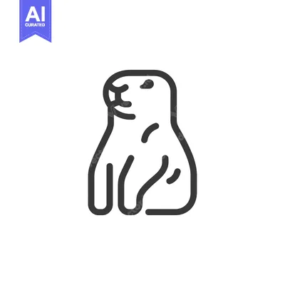 Popular premium asset: Line Art Illustration of a Sitting Groundhog