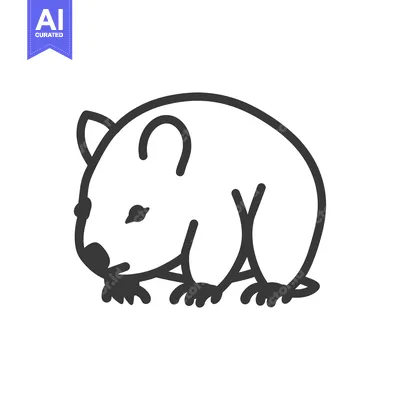 Aset premium populer: Line Art Illustration of a Sitting Hamster
