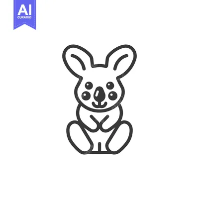 Popular premium asset: Line Art Illustration of a Sitting Koala with Big Eyes