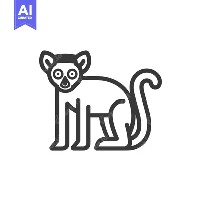 Popular premium asset: Line Art Illustration of a Sitting Lemur