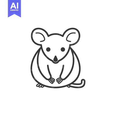 Popular premium asset: Line Art Illustration of a Sitting Mouse