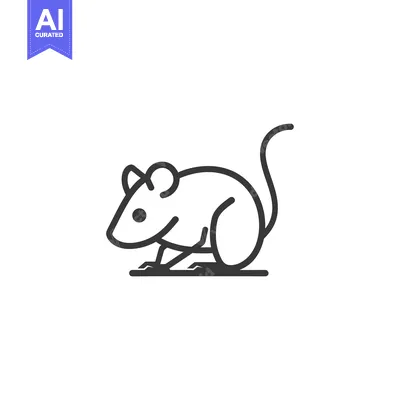 Popular premium asset: Line Art Illustration of a Sitting Mouse