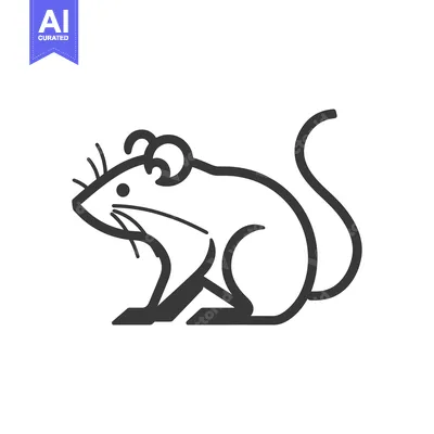 Aset premium populer: Line Art Illustration of a Sitting Mouse