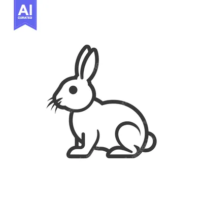 Popular premium asset: Line art illustration of a sitting rabbit