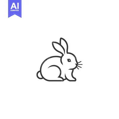 Aset premium populer: Line Art Illustration of a Sitting Rabbit