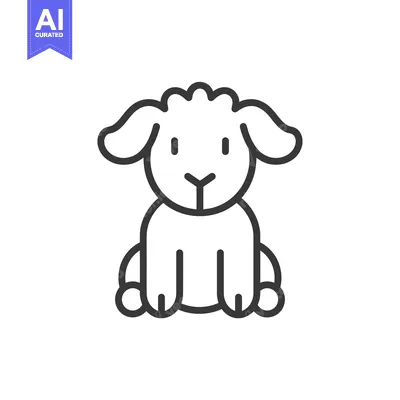 Popular premium asset: Line Art Illustration of a Sitting Sheep