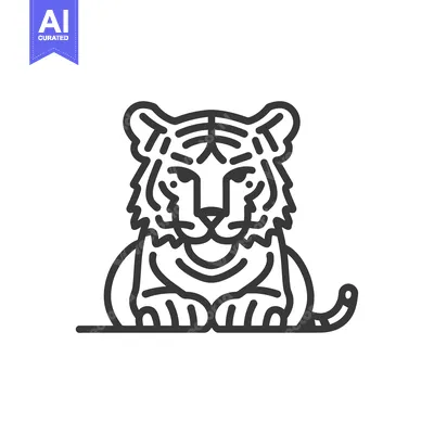 Popular premium asset: Line Art Illustration of a Sitting Tiger