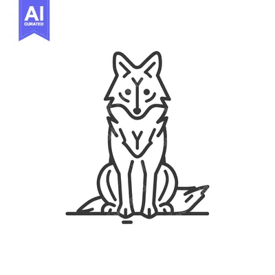 Popular premium asset: Line Art Illustration of a Sitting Wolf