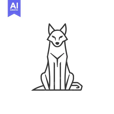 Popular premium asset: Line Art Illustration of a Sitting Wolf