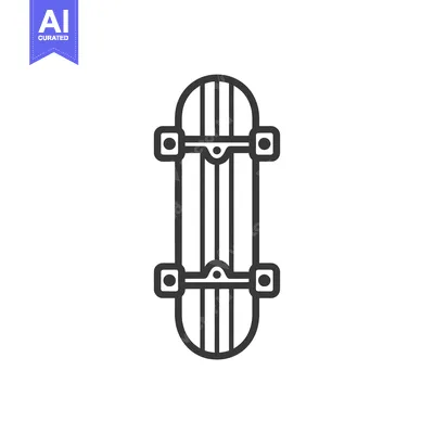 Aset premium populer: Line art illustration of a skateboard