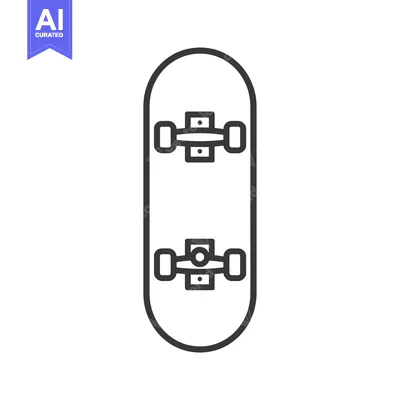 Popular premium asset: Line Art Illustration of a Skateboard Deck with Trucks