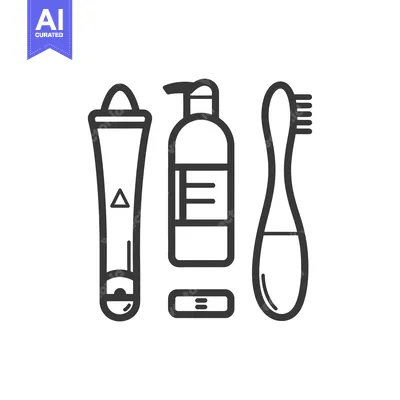 Aset desain premium: Line art illustration of a skincare set