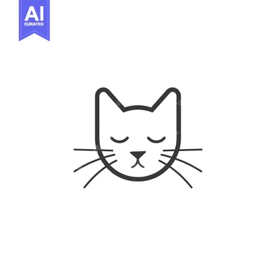 Aset premium populer: Line Art Illustration of a Sleeping Cat's Face