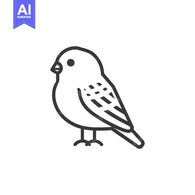 Aset premium populer: Line Art Illustration of a Small Bird