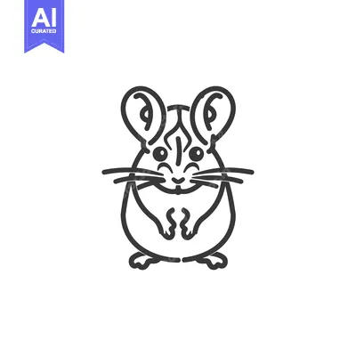 Aset premium populer: Line Art Illustration of a Small Rodent with Big Ears
