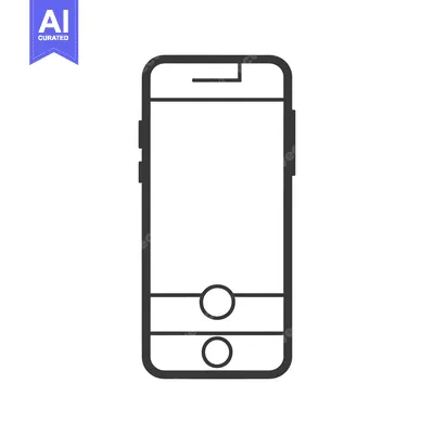 Aset premium populer: Line art illustration of a smartphone with a blank screen