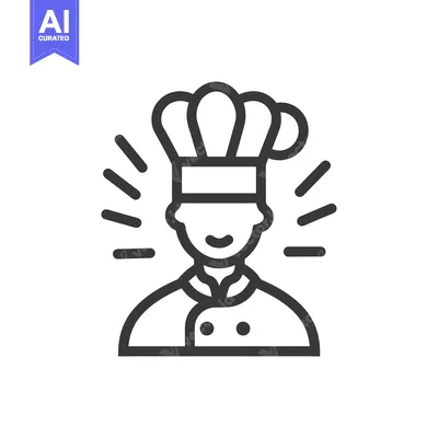 Aset premium populer: Line Art Illustration of a Smiling Chef with a Chef Hat