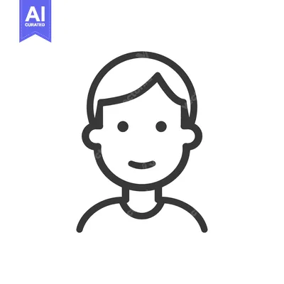 Aset premium populer: Line art illustration of a smiling male character