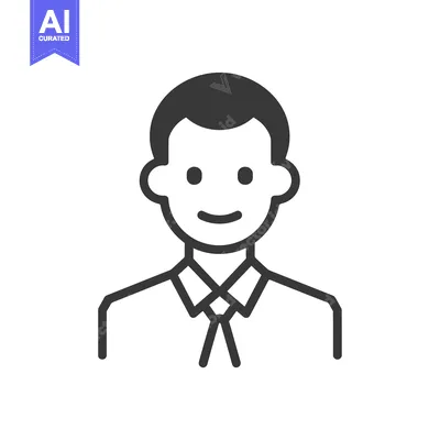 Aset premium populer: Line Art Illustration of a Smiling Man Wearing a Shirt and Tie