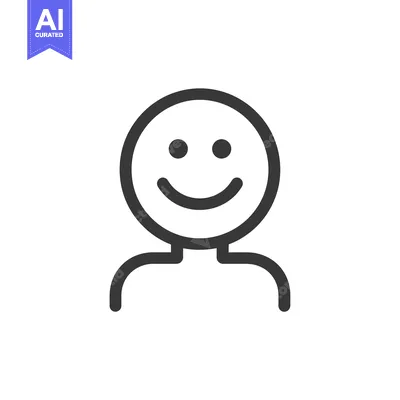 Line Art Illustration of a Smiling Person