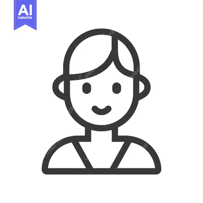 Premium design asset: Line Art Illustration of a Smiling Person