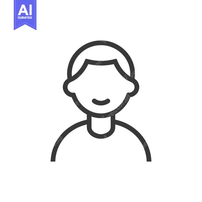 Aset premium populer: Line Art Illustration of a Smiling Person