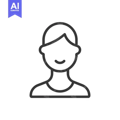 Aset premium populer: Line Art Illustration of a Smiling Person's Head and Shoulders