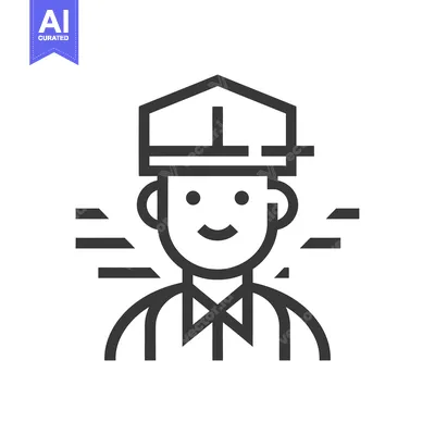 Aset premium populer: Line Art Illustration of a Smiling Person Wearing a Hat