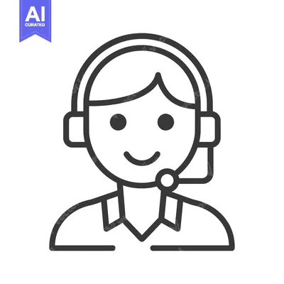 Aset premium populer: Line Art Illustration of a Smiling Person Wearing a Headset