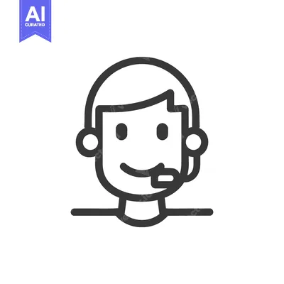 Aset premium populer: Line Art Illustration of a Smiling Person Wearing a Headset