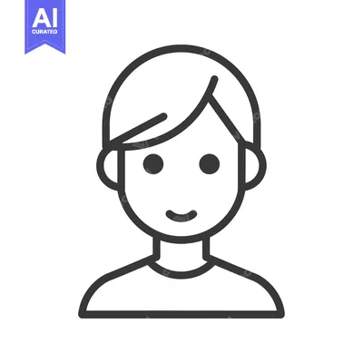 Popular premium asset: Line Art Illustration of a Smiling Person with Short Hair