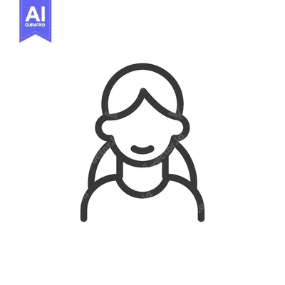 Popular premium asset: Line Art Illustration of a Smiling Woman's Face and Shoulders