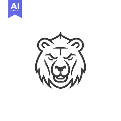 Popular premium asset: Line art illustration of a snarling tiger's head