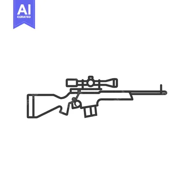 Popular premium asset: Line Art Illustration of a Sniper Rifle with Scope