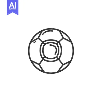 Premium design asset: Line Art Illustration of a Soccer Ball
