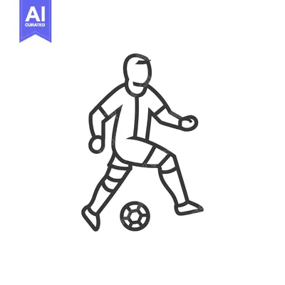 Popular premium asset: Line Art Illustration of a Soccer Player Kicking a Ball
